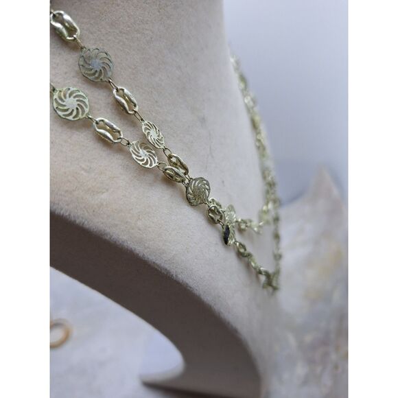A Silver Tone Chain Necklace Disc Boho Hippie Chic Festival Whimsical - Picture 8 of 9